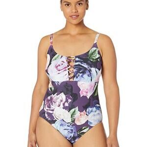 La Blanca Bloomfield Floral One Piece Swimsuit Plus Size 20W